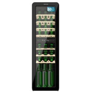 cecotec bolero grandsommelier origin duo 30 hit black vinoteca para 30 botellas luz led temperatura regulable estilo retro ventilador interior 120.5x36.6x47.6cm color negro