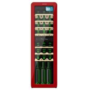 cecotec bolero grandsommelier origin duo 30 hit red vinoteca para 30 botellas luz led temperatura regulable estilo retro ventilador interior 120.5x36.6x47.6cm color rojo