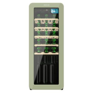 cecotec bolero grandsommelier origin 24 hit green vinoteca para 24 botellas luz led temperatura regulable estilo retro ventilador interior 92.8x36.6x47.6cm color menta