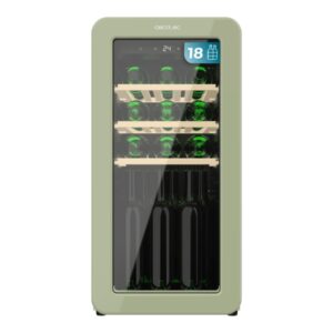 cecotec bolero grandsommelier origin 18 hit green vinoteca 18 botellas luz led temperatura regulable estilo retro compresor integrado ventilador interior 74.3x36.6x47.6cm color menta