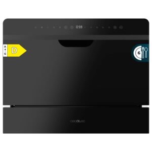 cecotec bolero aguazero 2500 s bi black glass lavavajillas compacto 6 servicios seguro infantil 5 programas inicio programable color negro