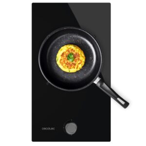 cecotec bolero squad g 1200s glass black cocina de gas encastrable 1 quemador acabado en cristal negro 3.5kw parrillas de hierro fundido inyector convertor a glp color negro