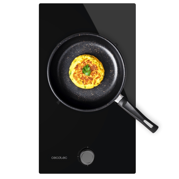 cecotec bolero squad g 1200s glass black cocina de gas encastrable 1 quemador acabado en cristal negro 3.5kw parrillas de hierro fundido inyector convertor a glp color negro