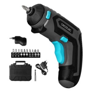 cecotec powergyro 3500 x treme set atornillador inalambrico autonomia hasta 60min velocidad 200rpm bateria 4v 1.500mah sin cables luz led incluye accesorios recargable color negro y azul