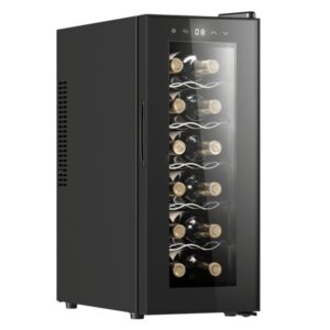 cecotec bolero grandsommelier 1250 coolcrystal vinoteca para 12 botellas silencioso 35db luz led pantalla led temperatura regulable control tactil color negro