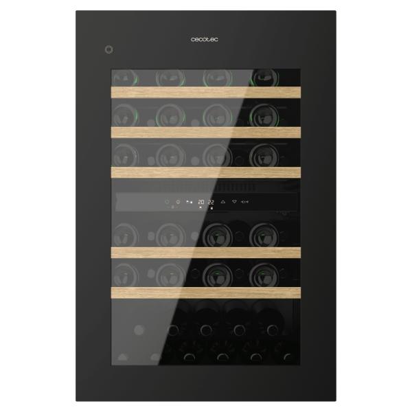 cecotec bolero grandsommelier duo 57000 touch black compressor vinoteca 57 botellas capacidad 143l silencioso 38db luz led pantalla led temperatura regulable acero inoxidable color negro