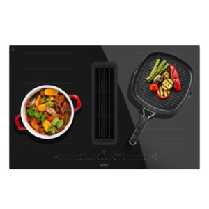 cecotec bolero squad ih 4800 fullflex80 cocina de induccion encastrable con extractor integrado integrada 7400w succion 630m3/h funcion booster 15 niveles temporizador color negro