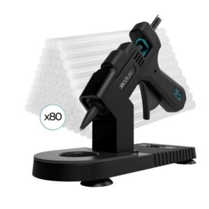 cecotec perfect fix 20 pistola de cola termofusible 20w temperatura hasta 180ºc protector de mesa 80 barras de silicona de 7mm color negro