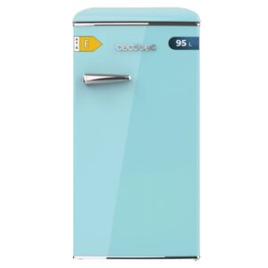 cecotec bolero coolmarket tt origin 95 blue e mini frigorifico capacidad 95l estilo retro cajon para hielo tirador cromado 48.7x59.2x89.3cm color turquesa