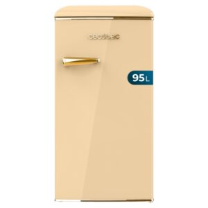 cecotec bolero coolmarket tt origin 95 beige e mini frigorifico capacidad 95l estilo retro cajon para hielo tirador cromado 48.7x59.2x89.3cm color beige
