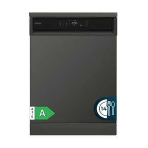 cecotec bolero aguazero 6800 dark a lavavajillas de 60cm 14 cubiertos capacidad 5.4l silencioso 36db temperatura regulable 8 programas motor inverter inicio programable color gris oscuro
