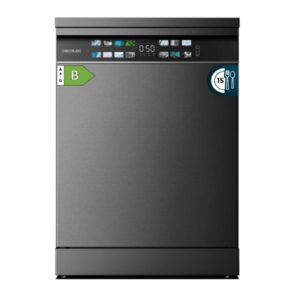 cecotec bolero aguazero 6700 dark b lavavajillas de 60cm 15 cubiertos temperatura regulable seguro infantil pantalla xxl 8 programas motor inverter inicio programable color gris oscuro