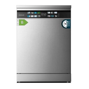 cecotec bolero aguazero 6700 inox b lavavajillas de 60cm 15 cubiertos seguro infantil pantalla xxl 8 programas motor inverter inicio programable funcion media carga color acero
