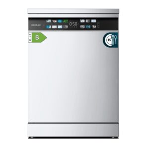 cecotec bolero aguazero 6700 b lavavajillas de 60cm 15 cubiertos seguro infantil pantalla xxl 8 programas motor inverter inicio programable funcion media carga color blanco