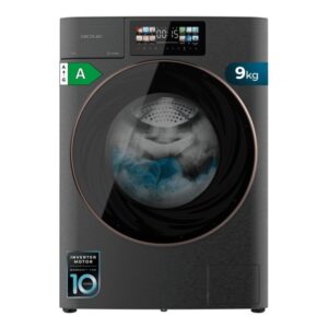 cecotec bolero dresscode 9950 autodose inverter 3d steel a lavadora de carga frontal con autodosis capacidad 9kg velocidad 1400rpm pantalla 9.2" puerta xxl motor inverter color gris oscuro