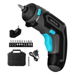 cecotec powergyro 3500 angle set atornillador inalambrico autonomia hasta 60min velocidad 200rpm bateria 1500mah sin cables luz led incluye accesorios recargable color gris oscuro
