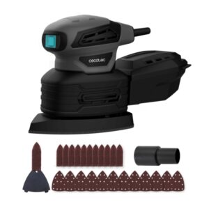 cecotec perfectsurface 180 delta lijadora orbital 180w 28.000 vibraciones por minuto cable 3m incluye accesorios conector para aspiradora deposito de polvo color gris oscuro