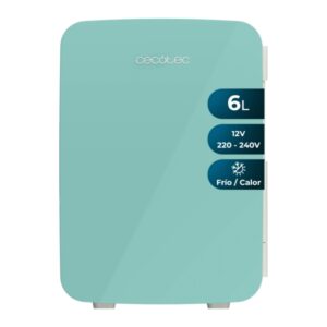 cecotec bolero minicooling 6l bahamas mint mini frigorifico portatil capacidad 6l 12v/220v temperatura regulable enfria hasta 5ºc funcion calentamiento hasta 65ºc color menta