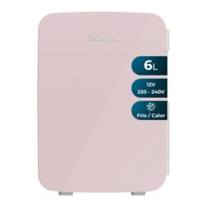 cecotec bolero minicooling 6l bahamas pink mini frigorifico portatil capacidad 6l 12v/220v temperatura regulable enfria hasta 5ºc funcion calentamiento hasta 65ºc color rosa pastel