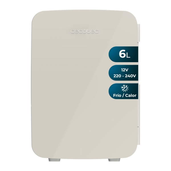 cecotec bolero minicooling 6l bahamas beige mini frigorifico portatil capacidad 6l 12v/220v temperatura regulable enfria hasta 5ºc funcion calentamiento hasta 65ºc color beige