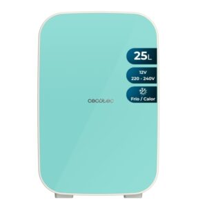 cecotec bolero minicooling 25l bahamas mint mini frigorifico portatil capacidad 25l 12v/220v temperatura regulable enfria hasta 7ºc funcion calentamiento hasta 65ºc color menta
