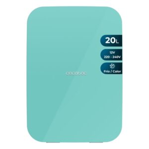 cecotec bolero minicooling 20l bahamas mint mini frigorifico portatil capacidad 20l 12v/220v temperatura regulable enfria hasta 7ºc funcion calentamiento hasta 65ºc color menta