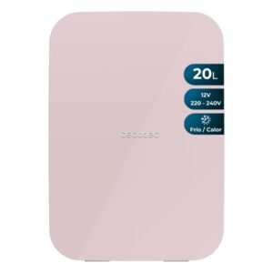cecotec bolero minicooling 20l bahamas pink mini frigorifico portatil capacidad 20l 12v/220v temperatura regulable enfria hasta 7ºc funcion calentamiento hasta 65ºc color rosa pastel