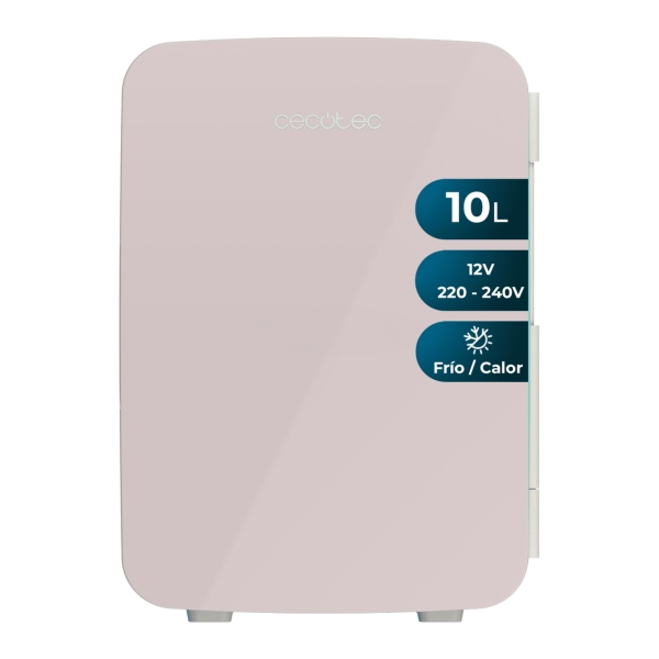 cecotec bolero minicooling 10l bahamas pink mini frigorifico portatil capacidad 10l 12v/220v temperatura regulable enfria hasta 7ºc funcion calentamiento hasta 65ºc color rosa pastel