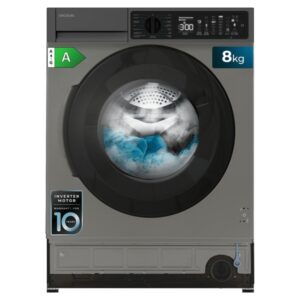 cecotec bolero dresscode 850 bi inverter steel a lavadora integrable capacidad 8kg velocidad 1400rpm temperatura regulable motor inverter inicio programable 15 programas color acero