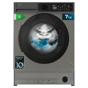 cecotec bolero dresscode 750 bi inverter steel a lavadora integrable capacidad 7kg velocidad 1200rpm temperatura regulable motor inverter inicio programable 15 programas color acero