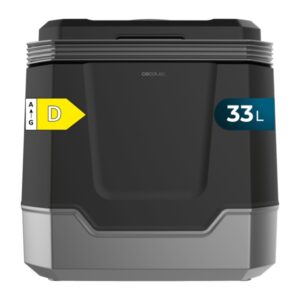cecotec bolero travelcooling 33l d nevera portatil capacidad 33l 12v/220v temperatura regulable enfria hasta 8ºc funcion calentamiento hasta 65ºc color negro y gris