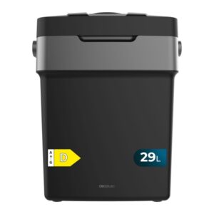 cecotec bolero travelcooling 29l d nevera portatil capacidad 29l 12v/220v temperatura regulable enfria hasta 8ºc funcion calentamiento hasta 65ºc color negro y gris