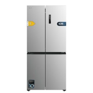 cecotec bolero coolmarket 4d 436 inox e frigorifico americano 4 puertas 436l compresor inverter modo vacaciones congelacion ultrarapida frio envolvente clase e 83.6x63.6x183cm color acero