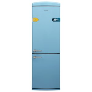 cecotec bolero coolmarket combi origin 294+ blue e frigorifico combi capacidad 294l congelacion ultrarapida estilo retro frio envolvente clase e 60.5x63.1x190.2cm color azul