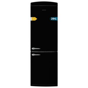 cecotec bolero coolmarket combi origin 294+ black e frigorifico combi capacidad 294l congelacion ultrarapida estilo retro frio envolvente clase e 60.5x63.1x190.2cm color negro