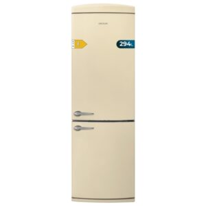 cecotec bolero coolmarket combi origin 294+ beige e frigorifico combi capacidad 294l congelacion ultrarapida estilo retro frio envolvente clase e 60.5x63.1x190.2cm color beige