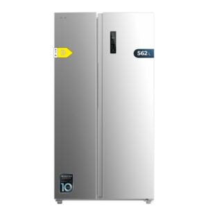 cecotec bolero coolmarket sbs 562 inox d frigorifico americano capacidad 562l luz led compresor inverter nofrost frio envolvente silencioso clase e 91.2x70.4x177cm color acero