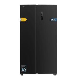 cecotec bolero coolmarket sbs 562 dark e frigorifico americano capacidad 562l luz led compresor inverter nofrost frio envolvente silencioso clase e 91.2x70.4x177cm color negro