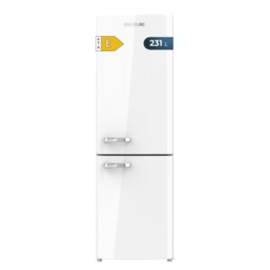 cecotec bolero coolmarket combi origin 231 nf white e frigorifico combi capacidad 231l estilo retro frio envolvente cajon humedad regulable clase e 54x68.8x176.5cm color blanco