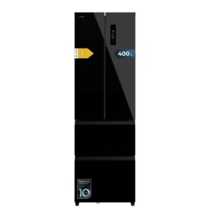 cecotec bolero coolmarket combi f2d 400 black glass e frigorifico puerta francesa de 4 puertas 400l luz led compresor inverter total nofrost puerta de cristal 60x64x191cm color negro
