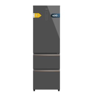 cecotec bolero coolmarket combi fd 400 grey glass e frigorifico puerta francesa capacidad 400l luz led compresor inverter total nofrost frio envolvente clase e 60x64x191cm color gris