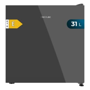 cecotec bolero coolmarket tt 31 dual grey glass e mini frigorifico convertible capacidad 31l temperatura regulable bandeja interior extraible 47.4x44.7x49.6cm color gris