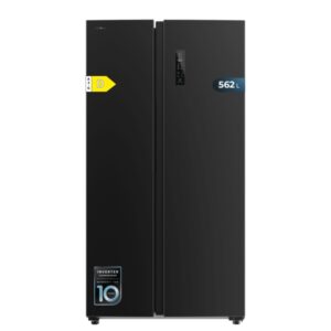 cecotec bolero coolmarket sbs 562 dark d frigorifico americano capacidad 562l luz led compresor inverter nofrost frio envolvente silencioso clase e 91.2x70.4x177cm color negro
