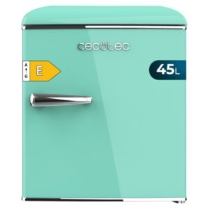 cecotec bolero coolmarket tt origin 45 green e mini frigorifico capacidad 45l estilo retro cajon para hielo tirador cromado 44.7x53.4x55cm color menta