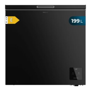 cecotec bolero coolmarket chest 199 black e congelador horizontal convertible capacidad 199l temperatura regulable seguro infantil cesta interior compresor inverter color negro