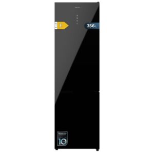 cecotec bolero coolmarket combi 356 black glass e frigorifico combi 356l modo vacaciones puerta de cristal frio envolvente cajon humedad regulable clase e 59.5x63.5x200cm color negro