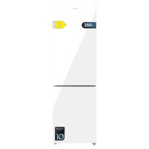 cecotec bolero coolmarket combi 250 white glass d frigorifico combi capacidad 250l compresor inverter frio envolvente cajon humedad regulable clase e 54x57.6x180cm color blanco