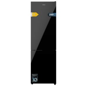 cecotec bolero coolmarket combi 250 black glass e frigorifico combi capacidad 250l puerta de cristal frio envolvente cajon humedad regulable clase e 54x57.6x180cm color negro