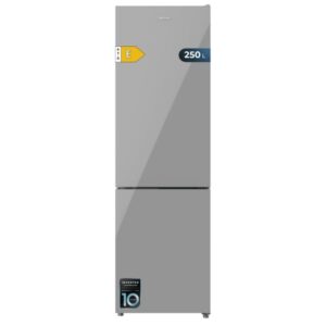 cecotec bolero coolmarket combi 250 grey glass e frigorifico combi capacidad 250l temperatura regulable frio envolvente cajon humedad regulable clase e 54x57.6x180cm color gris