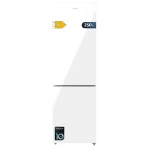 cecotec bolero coolmarket combi 250 white glass e frigorifico combi capacidad 250l temperatura regulable frio envolvente cajon humedad regulable clase e 54x57.6x180cm color blanco